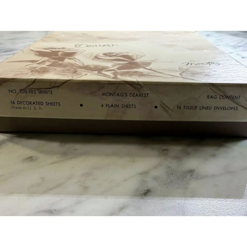 Vintage Montag's Dearest Boxed Stationery Set, Near Complete
